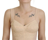 Élégant haut de corset beige bustier beige