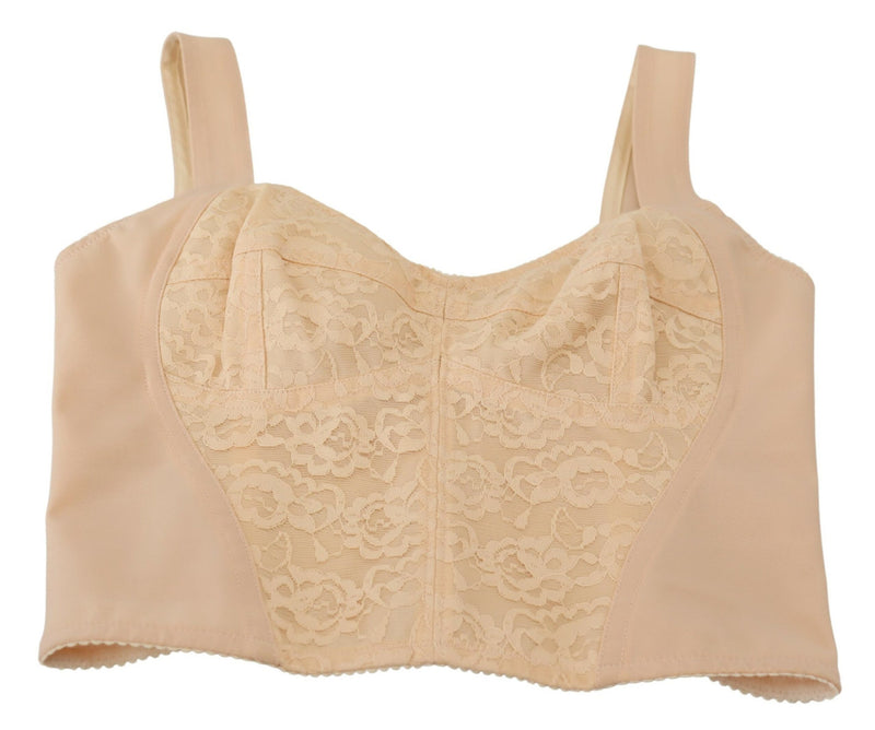 Élégant haut de corset beige bustier beige