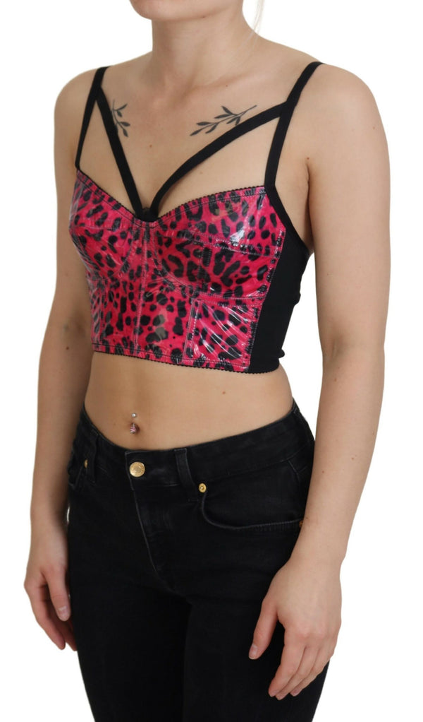 Top de corsé de bustier estampado de leopardo