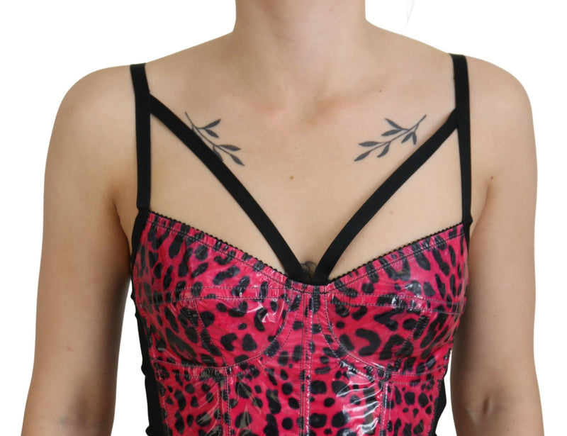 Top corsetto bustier stampata leopardo