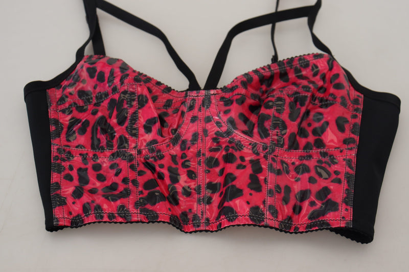 Top corsetto bustier stampata leopardo