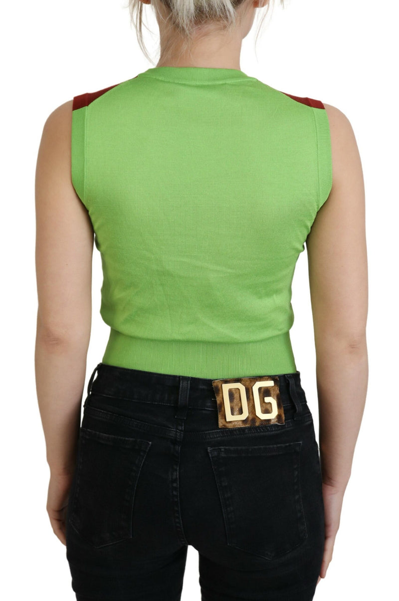 Elegant Silk Casual Top Green rouge