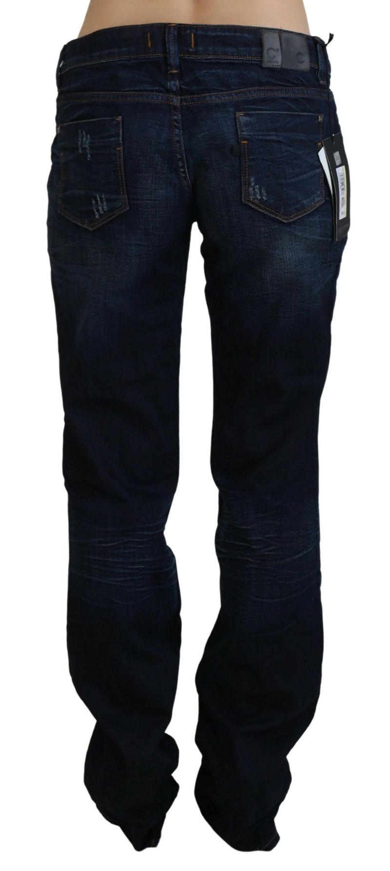 Denim de la jambe droite chic de la taille basse chic