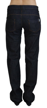 Jeans designer di gambe chic a bassa vita