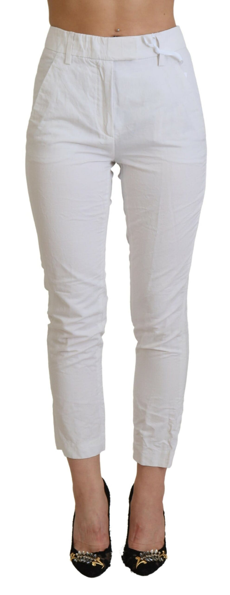 Pantalon blanc effilé élégant