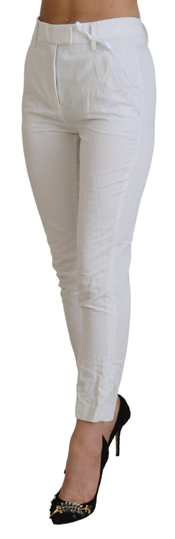 Pantalon blanc effilé élégant