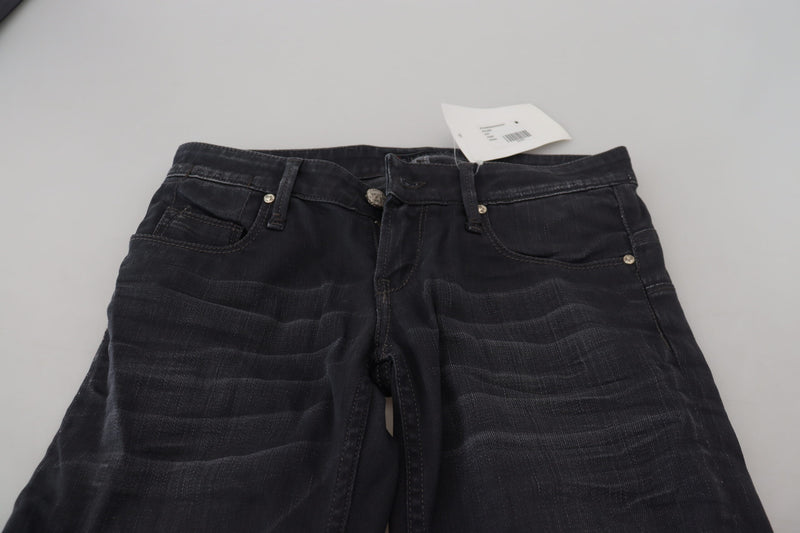 Elegante denim in forma slim lavata nera