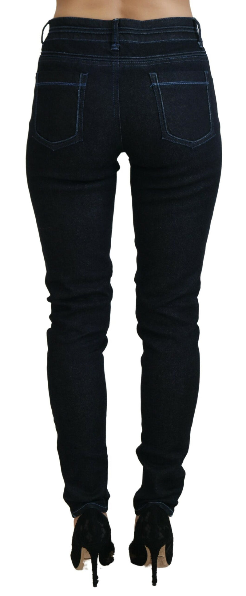 Chic Slim Fit Cotton Denim in Dunkelblau