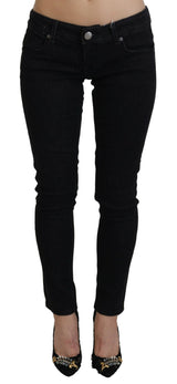 Elegante denim in forma slim cotone in nero