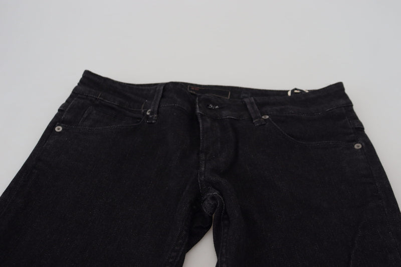 Elegante denim in forma slim cotone in nero