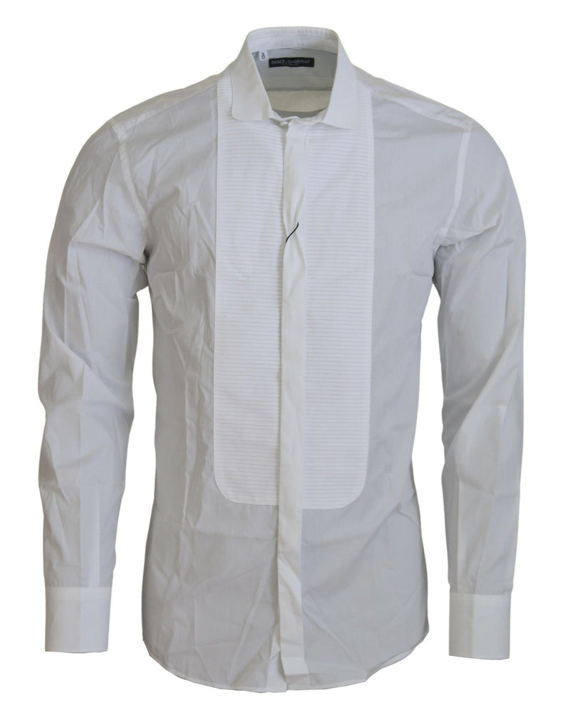 Squisita camicia formale di cotone bianco