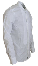 Squisita camicia formale di cotone bianco