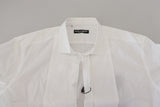 Exquisita camisa formal de algodón blanco