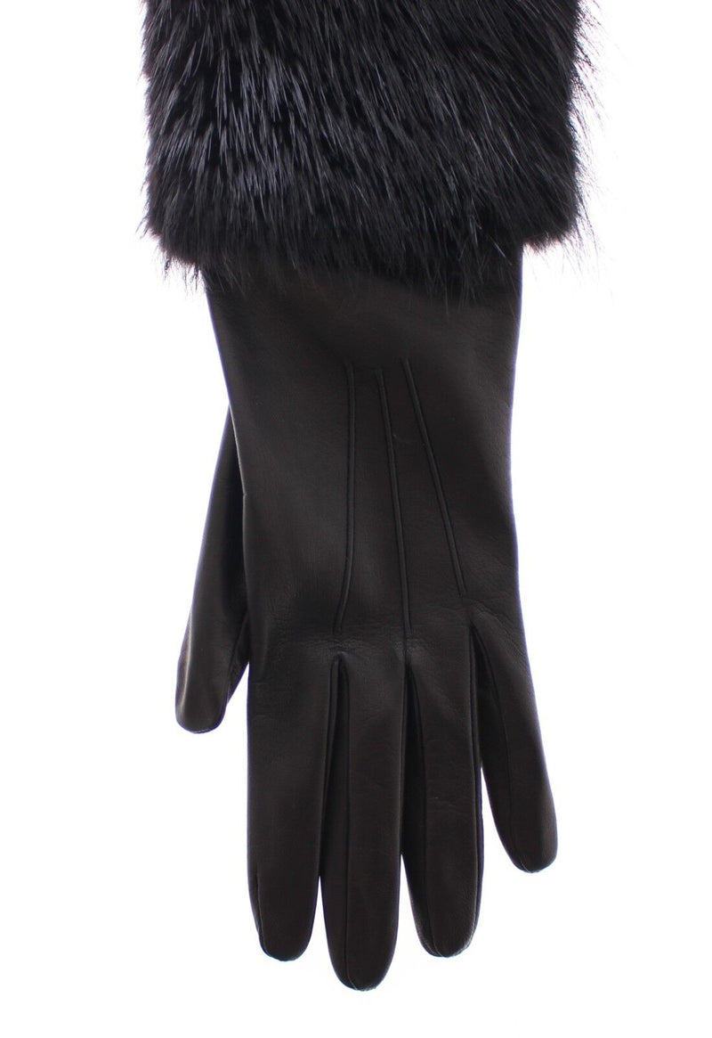 Gants de fourrure de castor élégant au coude du coude