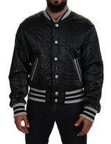 Elegante chaqueta de bombardero negro