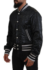 Elegante chaqueta de bombardero negro