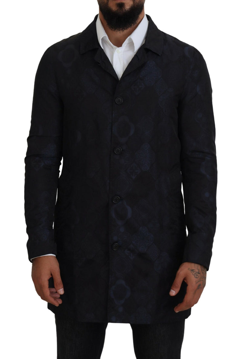 Veste en manteau bleu à motifs exquis