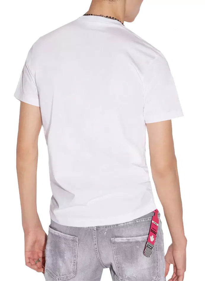 T-shirt en coton blanc classique élevé