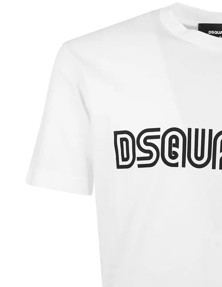 T-shirt en coton blanc classique élevé