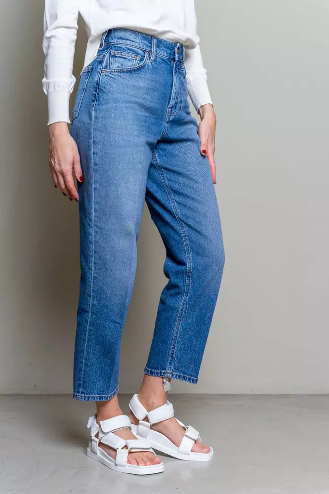 Denim bleu élevé pour les femmes