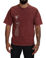 T-shirt en coton imprimé marron élégant