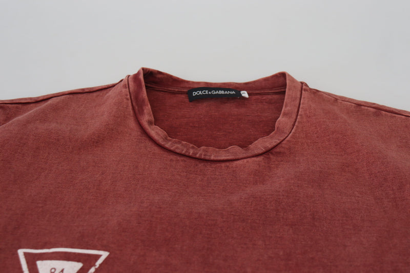 T-shirt en coton imprimé marron élégant