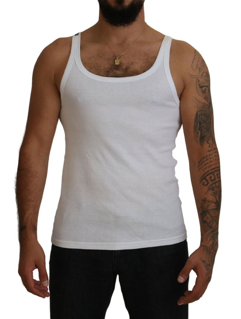 Elegante camiseta de tanque sin mangas blanca