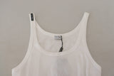 Elegant White Sleeveless Tank T-Shirt