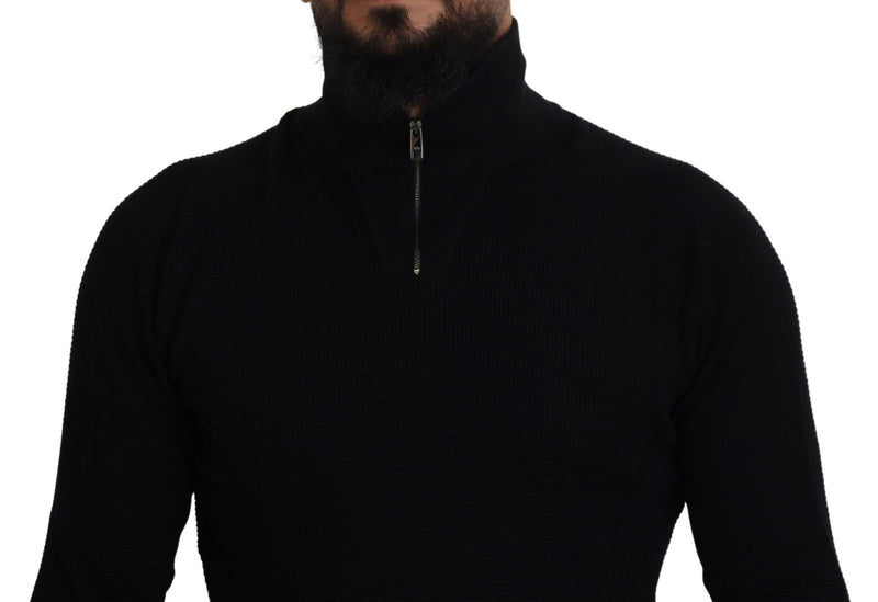 Élégant pull à pull noir mélange noir