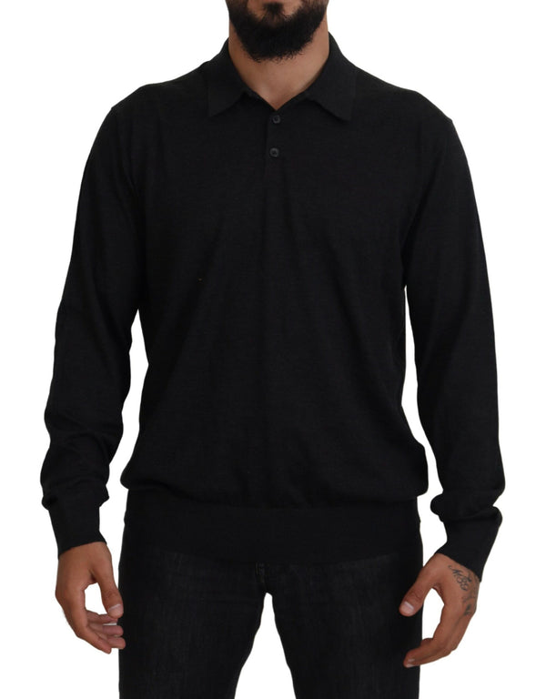 Elegante maglione pullover in cashmere nero