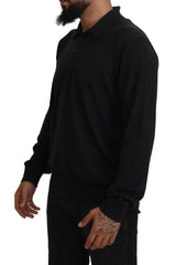 Elegante maglione pullover in cashmere nero