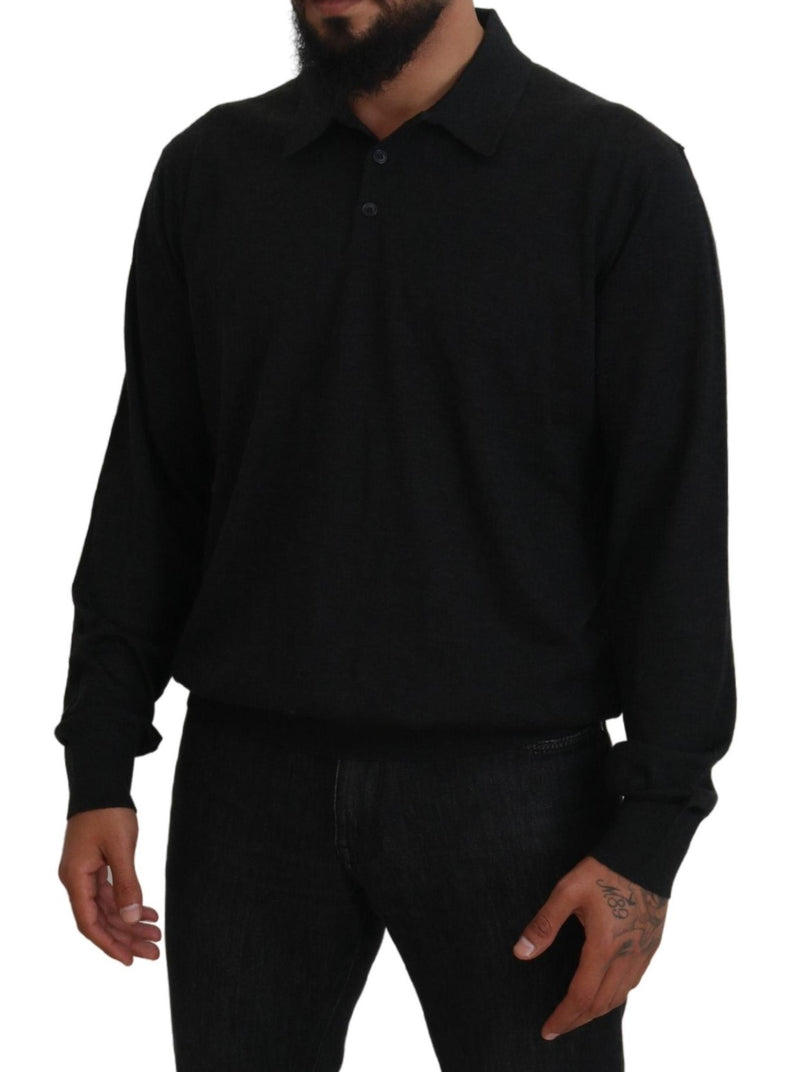 Elegante maglione pullover in cashmere nero