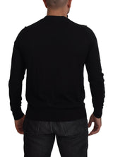 Eleganter schwarzer Kaschmir -Strickjackenpullover