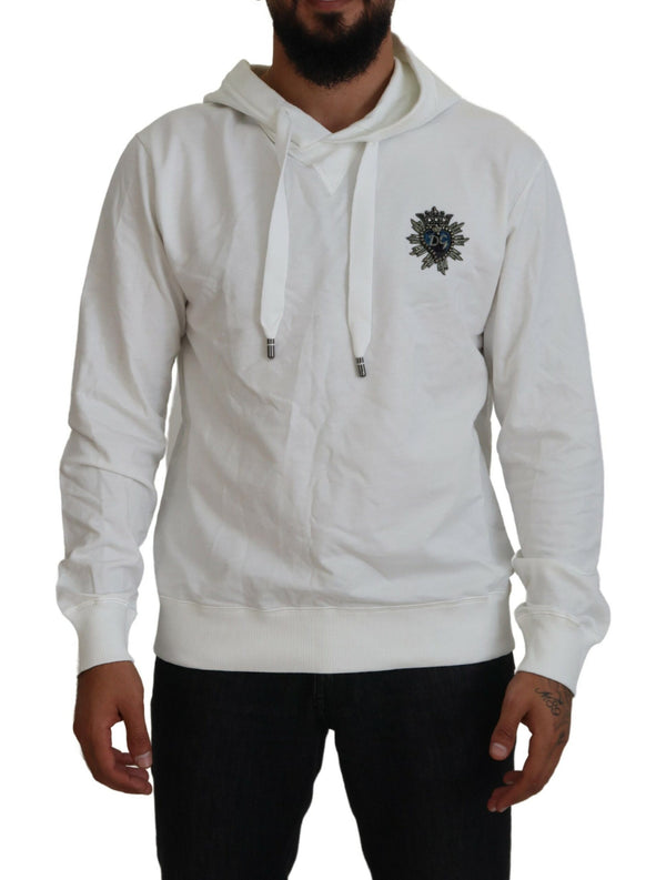 Sudadera con capucha elegante logo blanco