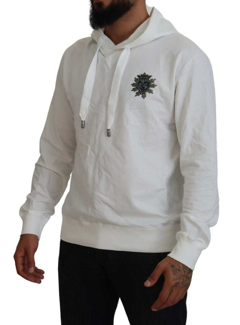 Sudadera con capucha elegante logo blanco