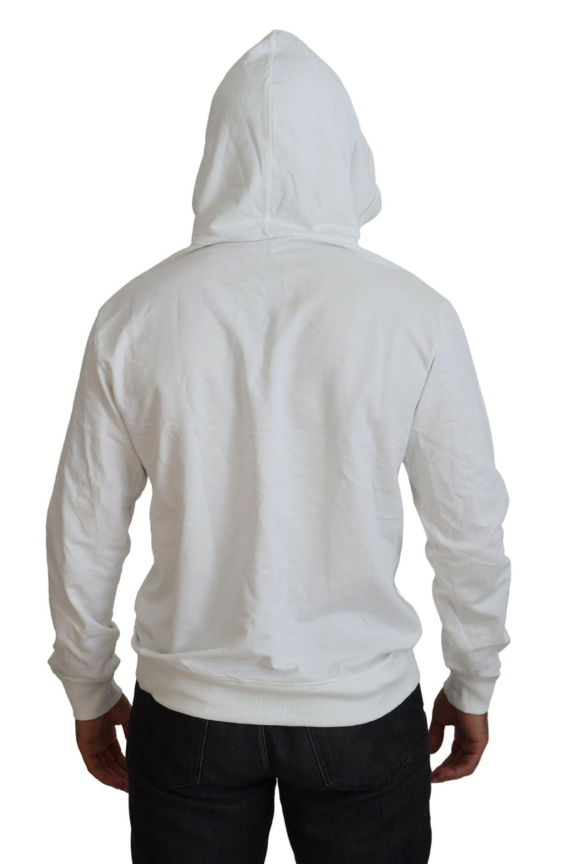 Sudadera con capucha elegante logo blanco