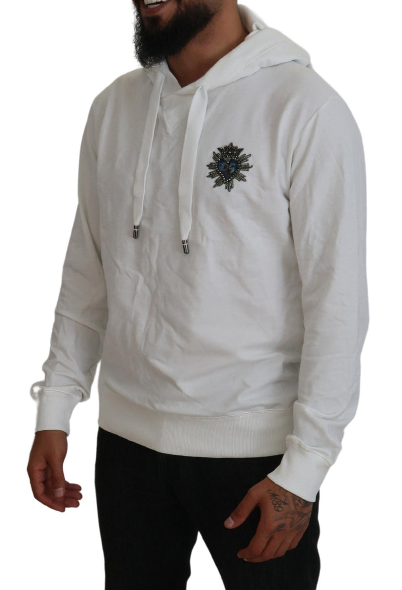 Sudadera con capucha elegante logo blanco