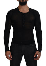 Elegante maglione pullover in cashmere nero