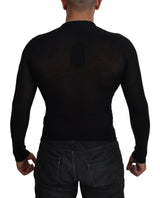 Elegante maglione pullover in cashmere nero