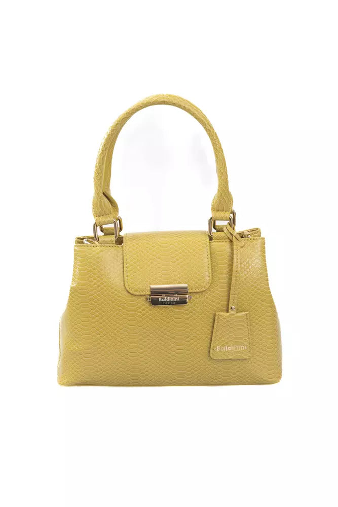 Bolso de hombro de doble compartimento amarillo elegante