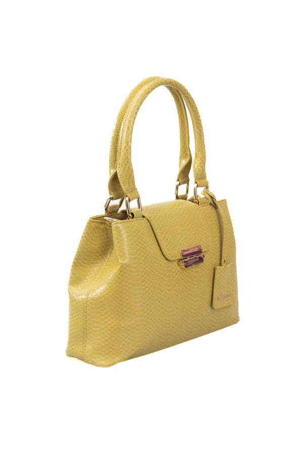 Elegante borsa a tracolla a doppio compartimento giallo