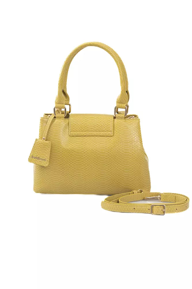 Bolso de hombro de doble compartimento amarillo elegante