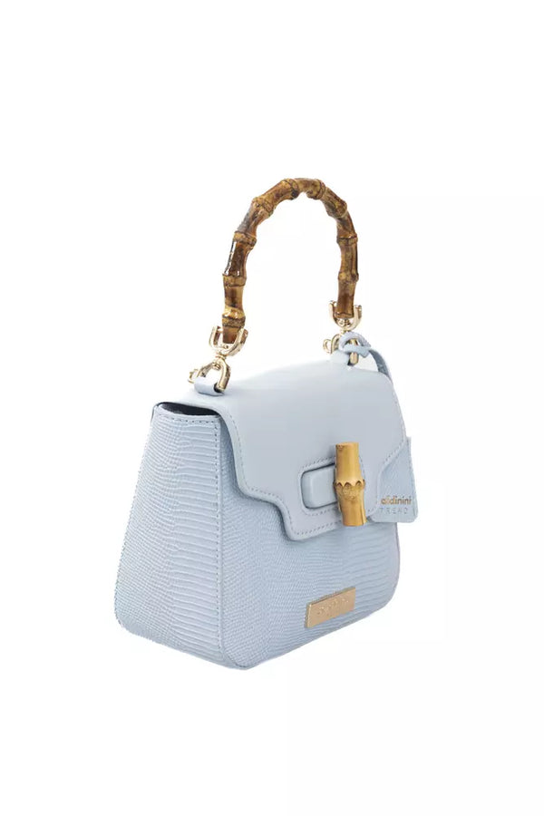 Light Blue Polyurethane Women Crossbody Bag