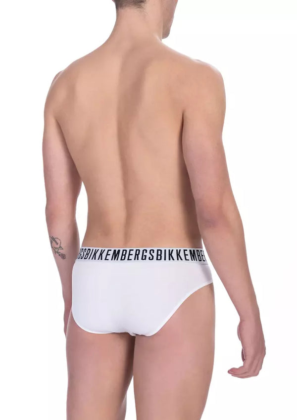 Briefs de mezcla de algodón blanco elegante bi-paquete