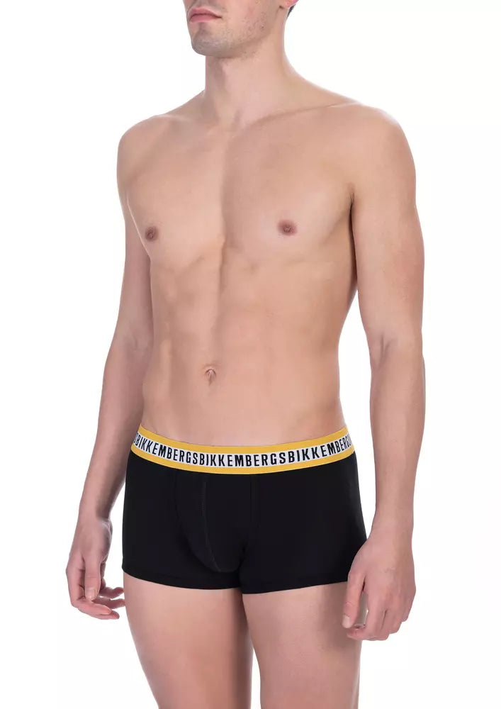 Elegante bikkembergs Black Cotton Trunk Twin Pack