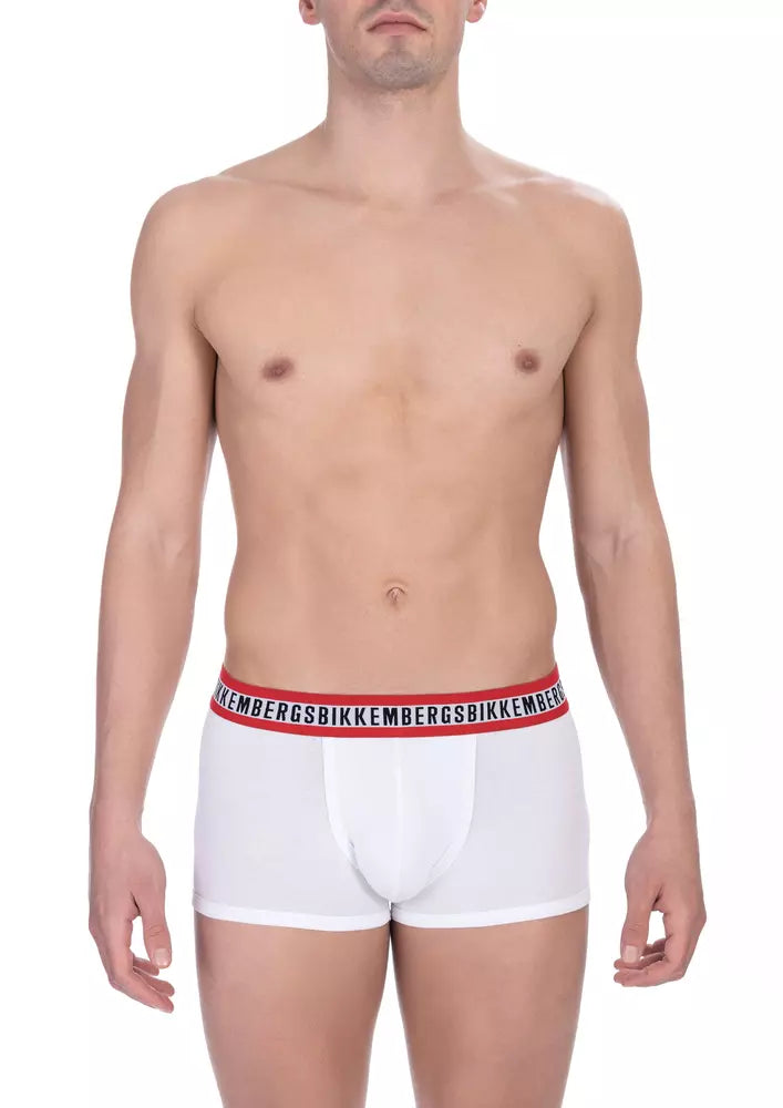 White Cotton Men Underwear Trunks Twin Pack