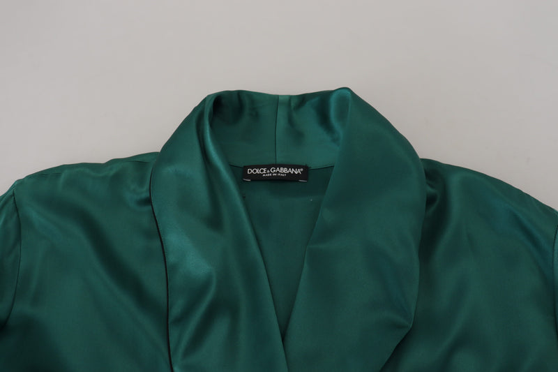 Robe de soie élégante en vert luxuriant