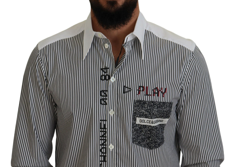 Camisa clásica de rayas en blanco y negro