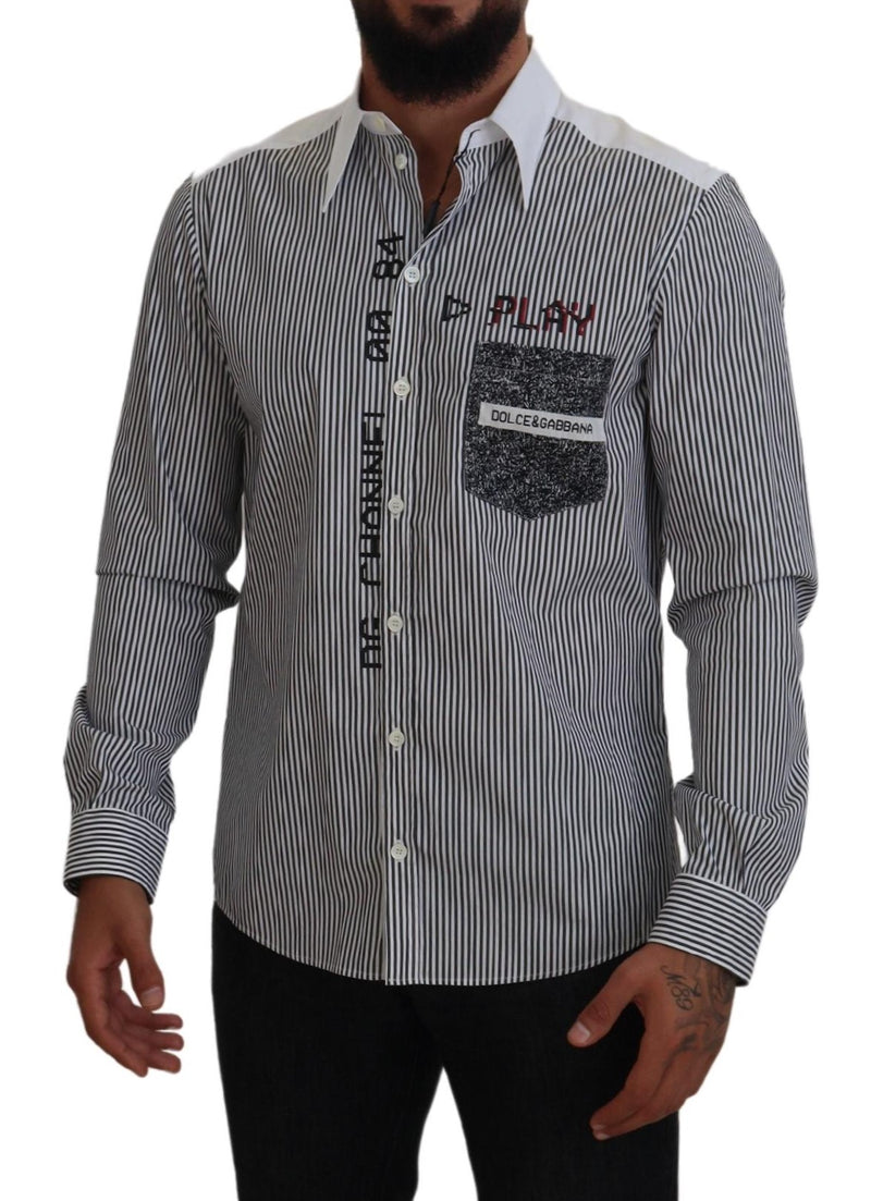 Camisa clásica de rayas en blanco y negro