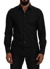 Elegante camisa de algodón formal negro